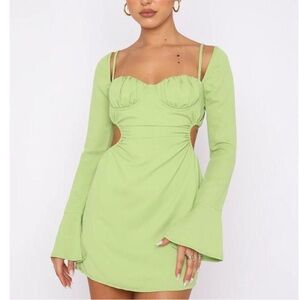 White Fox Boutique Lime Long Sleeve Dress